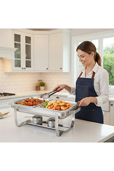 SMANIA BuffetPro ™   Vas de menținere la cald cu 2 compartimente și încălzitor de alimente pentru bufet, cu capac