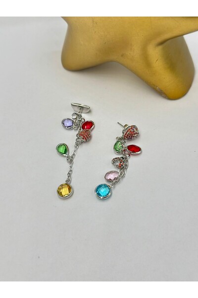 BYYEŞO Fruit Charm Detail Dangle Steel Earrings
