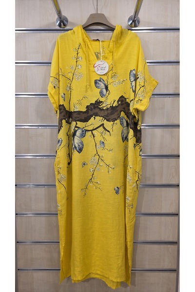 Park Moda Rochie din in italiană cu glugă