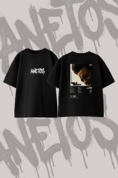 Anetos The Weeknd_89 Σχεδιαστικό μπλουζάκι με στάμπα στην πλάτη, βαμβακερό, μ...