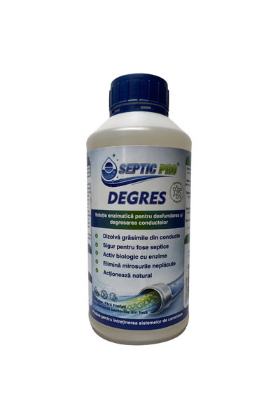 SepticPro Soluție bio-enzimatică Degres, anti grăsime, păr, pentru desfundare...