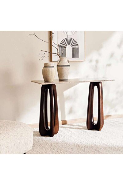 PAN HOME PRISIEN CONSOLE TABLE MARBLE - BEIGE WALNUT