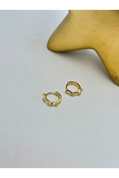 BYYEŞO Drop Stone Detail Hoop Earrings (Brass Plated)
