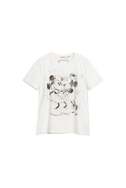Desigual Tricou de damă 26SWTK42 Alb