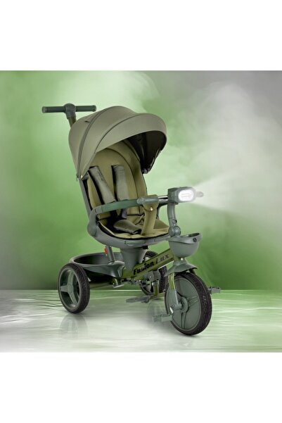 byox Fusion Lux Green Tricicletă Copii 2în1, Rotativ 360°, Frâne + Copertină,...