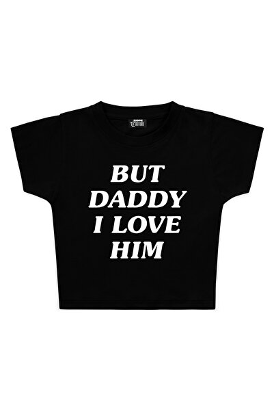 3 ROPE Αλλά μπαμπά, τον αγαπώ " Τυπωμένο Crop Baby Tee