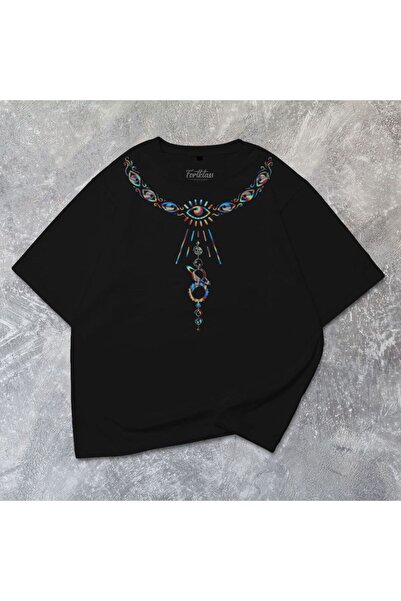 bellanova Unisex πολύχρωμο μπλουζάκι με στάμπα Oversize Streetwear Άνετη εφαρ...