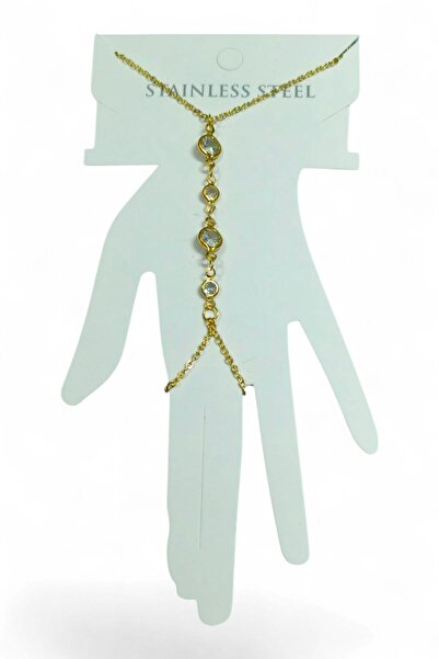 X-Lady Accessories Altın Renk Sıralı Yuvarlak Zirkon Çelik Şahmeran - 3911
