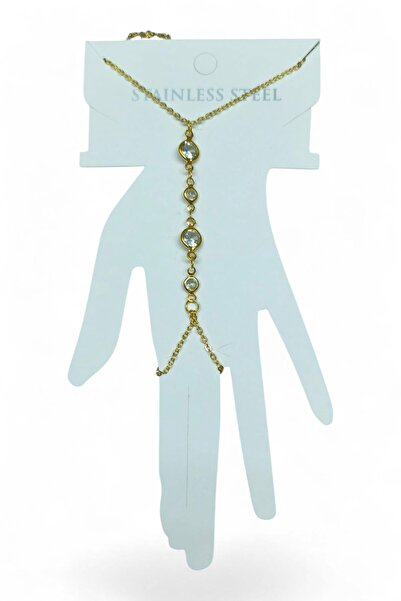 X-Lady Accessories Altın Renk Sıralı Yuvarlak Zirkon Çelik Şahmeran - 3911