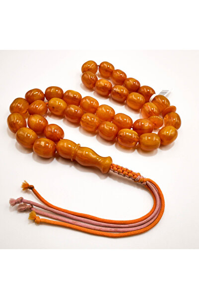 Generic Old Afghani Musk Beads 33 Beads 16.5x19.5mm Butterscotch Oval Decorat...