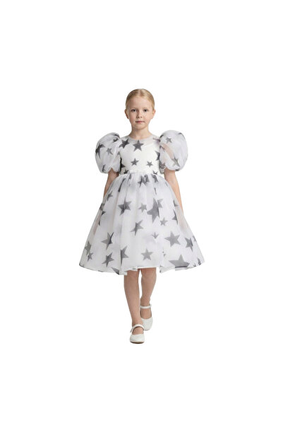Bidani - Celestial Organza Puff Sleeve Dress - 2Y to 8Y