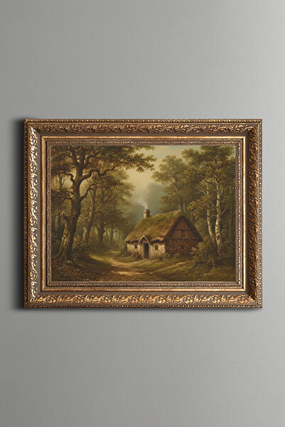 epiqart Cottage in the Forest - Vintage Patterned Painting - Thick Model