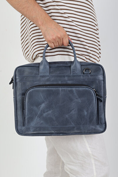 Latife Genuine Crazy Leather Handmade Laptop and Briefcase - Calfskin Special...