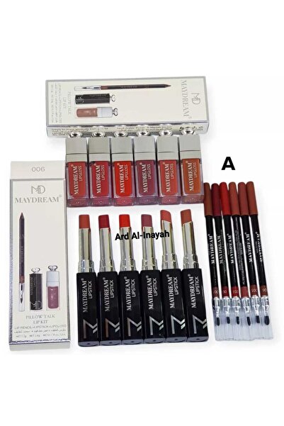 MAYDREAM Set of 6 Lipsticks and 6 Cream Shadows and 6 Lip Liners.