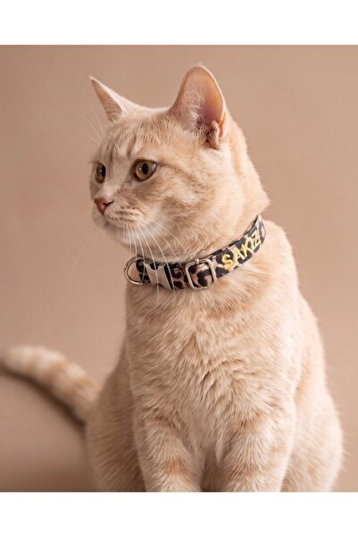Lusi Doog Kedi Boyun Tasması Kedi Tasması Desenli Kişiye Özel İsimli Kedi Tas...