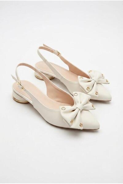 fort 129-2307 Satin Sequin Bow Detailed 2.5 cm Heel Height Women's Shoes
