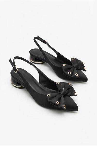 fort 129-2307 Satin Sequin Bow Detailed 2.5 cm Heel Height Women's Shoes