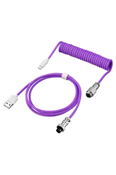 Choice4 Purple 7 Colors USB Type C Mechanical Keyboard Coiled Cable USB Mecha...
