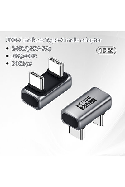Choice5 240W-GG-UX-YS U Shape PD240W USB C Adapter 8K@60Hz 80Gbps 180 Degree ...