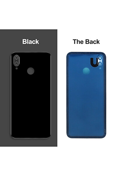 Choice غطاء خلفي زجاجي أسود لبطارية P20 Lite / Nova 3e ANE-LX1 ANE-LX2 مع غلا...