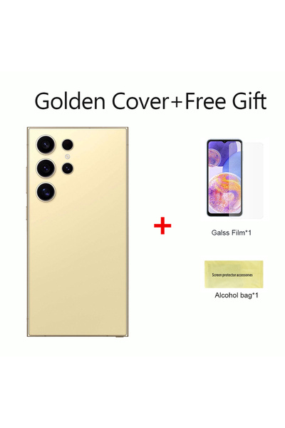 Choice1 For S24 Ultra Golden For S24 Ultra/S24U Battery Back Cover 3D Glass P...