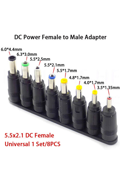 Choice Other 8 IN 1 8Pcs Universal DC Plugs Power Adapter Conversion Head 5.5...