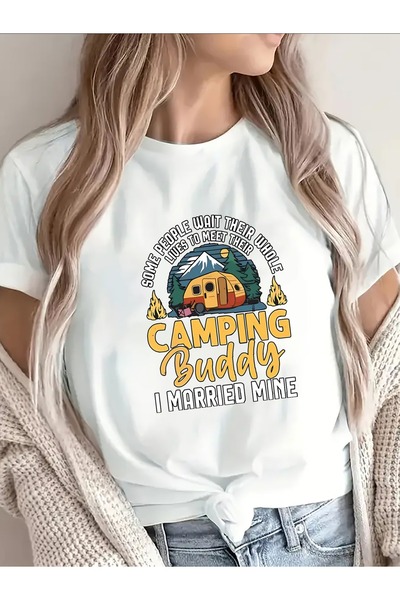 45 BPM Lightweight Durable T-Shirt with Humorous Camping Buddy Design, Ideal ...