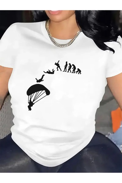 En22 قميص قطني بتصميم Evolution Parachute، ملابس كاجوال متينة وخفيفة الوزن، م...