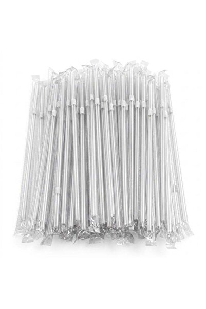 Duravel Clear Straws 100 Pcs, 6 mm Wide 210 mm Long, Individually Wrapped Fle...