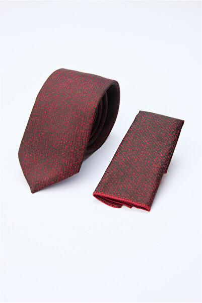 İmza Black-Burgundy Patterned 7 cm Tie 1090260128