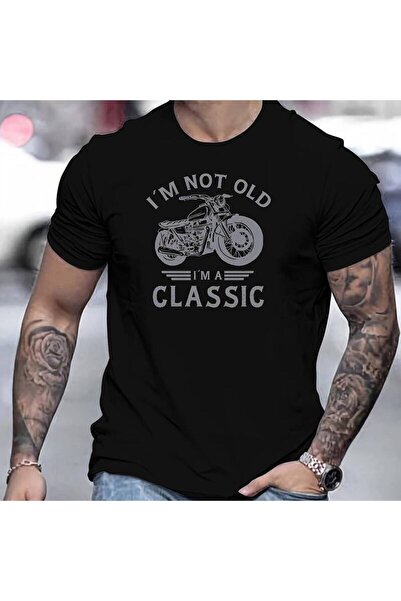 KYMC07 تي شيرت رجالي كلاسيكي بتصميم عتيق مع شعار "I'm Not I'm Classic" - قميص...