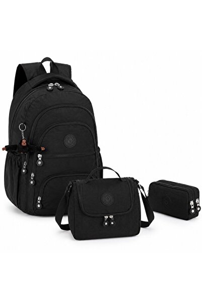 çantamgelsin Set of 3 Crinkle Fabric Bag + Thermal Lunch Bag + Pen Holder, wi...