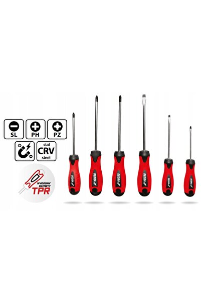 NO BRAND Set de șurubelnițe din oțel Dedra CRV, 6 piese, plat și Phillips 06a093