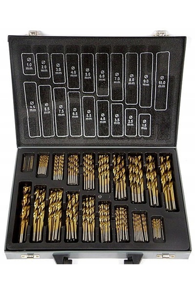 Silverina Set de burghie pentru metal, titanizate, 170 bucăți, 1-10mm, în cut...