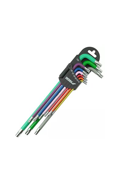 Dedra-Polonia DEDRA Set de chei imbus lungi T10-T50 TORX, 9 piese, colorate 0...
