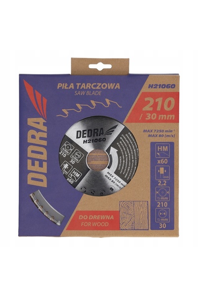 dedra Lamă de ferăstrău circular H21060 din oțel carbon pentru tăiere lemn, 6...