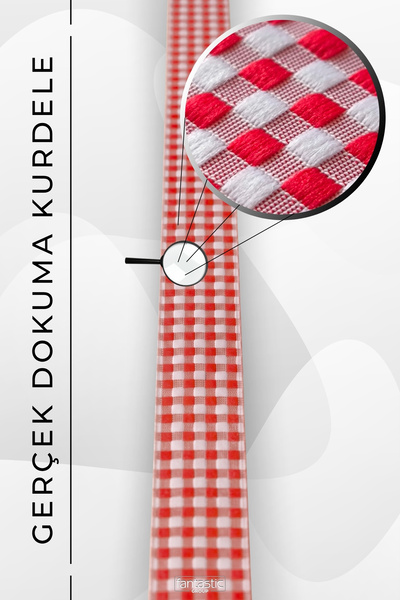 FANTASTIC Pötikare Ekose Gingham Dokuma Kurdele 20mm 10 Metre