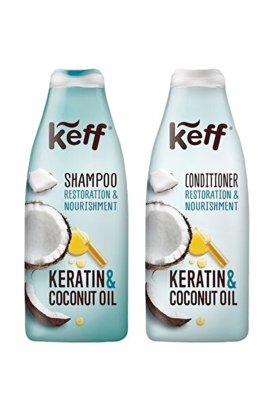 keff Șampon Sano + Balsam cu Keratină și Nucă de Cocos Pachet 500 ml x 2