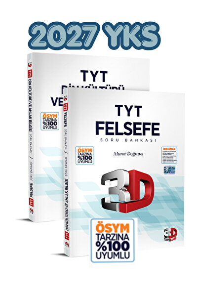 3D Yayınları TYT Din Kültürü Ve Ahlak Bilgisi - Felsefe Soru Bankası 2027 YKS