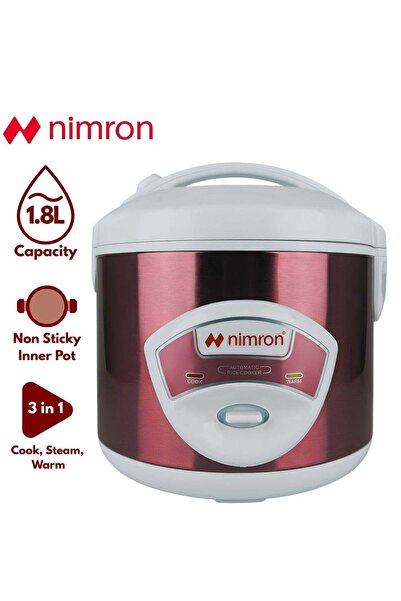 nimron Rice Cooker 1.8L 700W, Non-Stick Inner Pot, One-Touch Cooking, Automat...