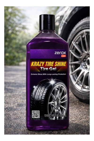 Zerox Crazy Tire Shine Gel - High Gloss Tire Shine - Long Lasting Wet Look Ef...