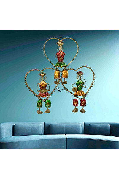 Al Athar Arts Handcrafted Metal Wall Decor – Musician Hanging Dolls (length 1...