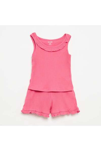 KIABI Pointelle knit shorts and tank top set PINK