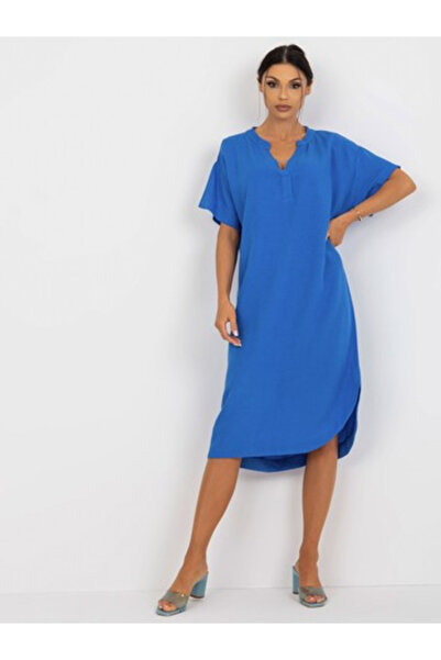 Och Bella Γυναικείο Φόρεμα, Och Bella, Βαμβακερό, Oversized, Μπλε, μοντέλο TW...