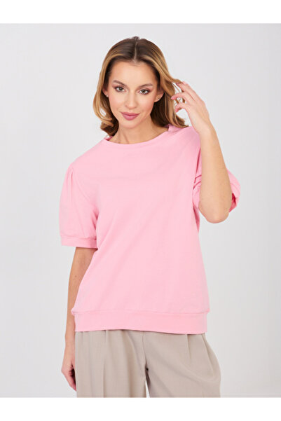 rue parıs Women's Blouse, RUE PARIS, Cotton, Short Sleeve, Light Pink, model ...