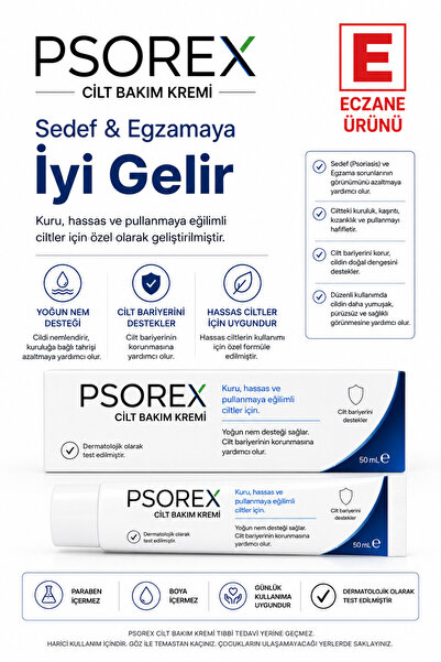 PSOREX Cilt Bakım Kremi 50 ml | Kuru, Hassas ve Pullanmaya Eğilimli Ciltler İ...
