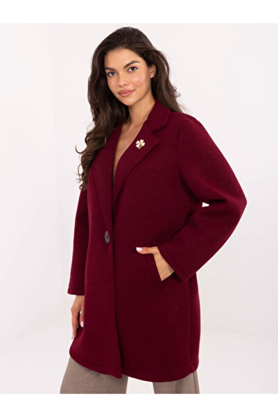 rue parıs Palton Dama, RUE PARIS, Poliester, Maneca lunga, Bordo, model IT-FL...