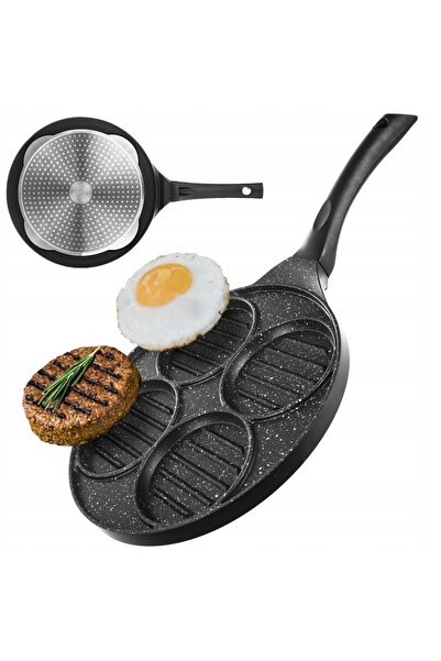Orion Tigaie grill din granit pentru prăjire, grătar, burgeri, carne, ouă