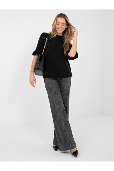 Italy Moda Pulover Dama, ITALY MODA, Acril, Maneca scurta, Negru, model MI-SW...