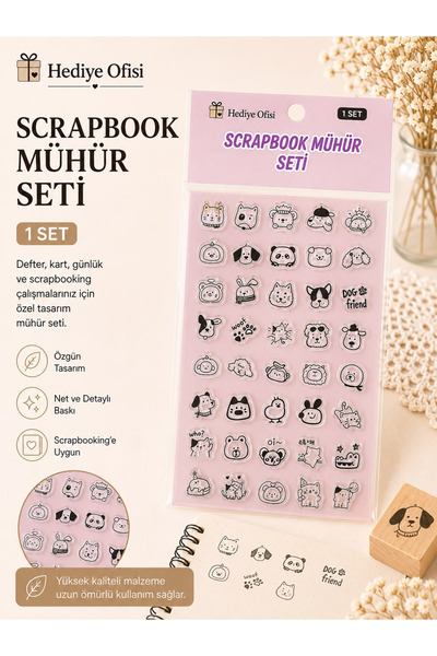 hediyeofisi Şeffaf Silikon Scrapbook Mühür Seti 1 Adet -sevimli köpek